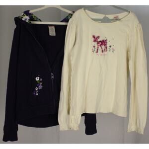 Gymboree Deer Top Purple Hoodie Set Girls Size 8